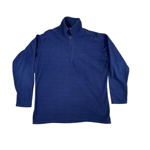 Patagonia Capilene Mens Large Navy Blue Quarter Zip Fleece Pullover Sweater